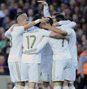 Real Madrid celebrate after Sami Khedira scored the opener
