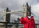 Mary Keitany poses in front of Tower Bridge