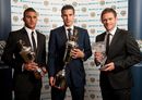 Robin van Persie, Kyle Walker and Graham Alexander pose with their trophies