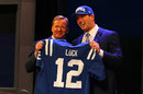 Andrew Luck poses with NFL Commissioner Roger Goodell 