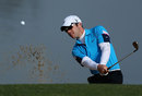 Paul Casey plays out of a bunker