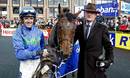 Hurricane Fly with jockey Ruby Walsh and trainer Willie Mullins after his win