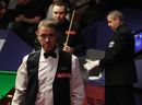 Stephen Hendry leaves the arena