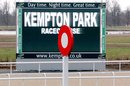 A general view of the finishing post at Kempton Park
