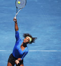 Serena Williams lines up a smash