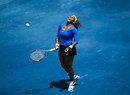 Serena Williams celebrates winning a point