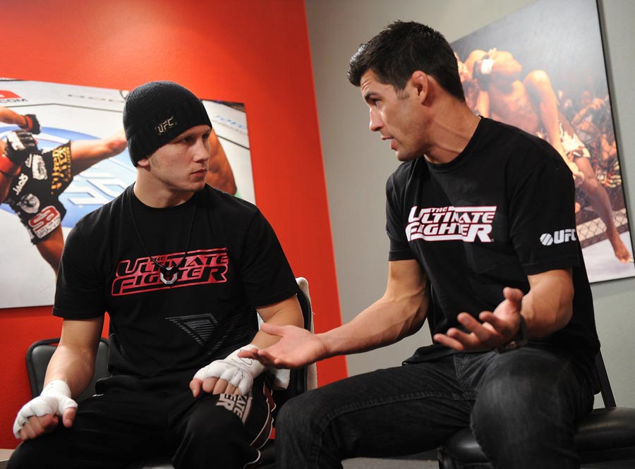 Dominick Cruz speaks with Justin Lawrence backstage