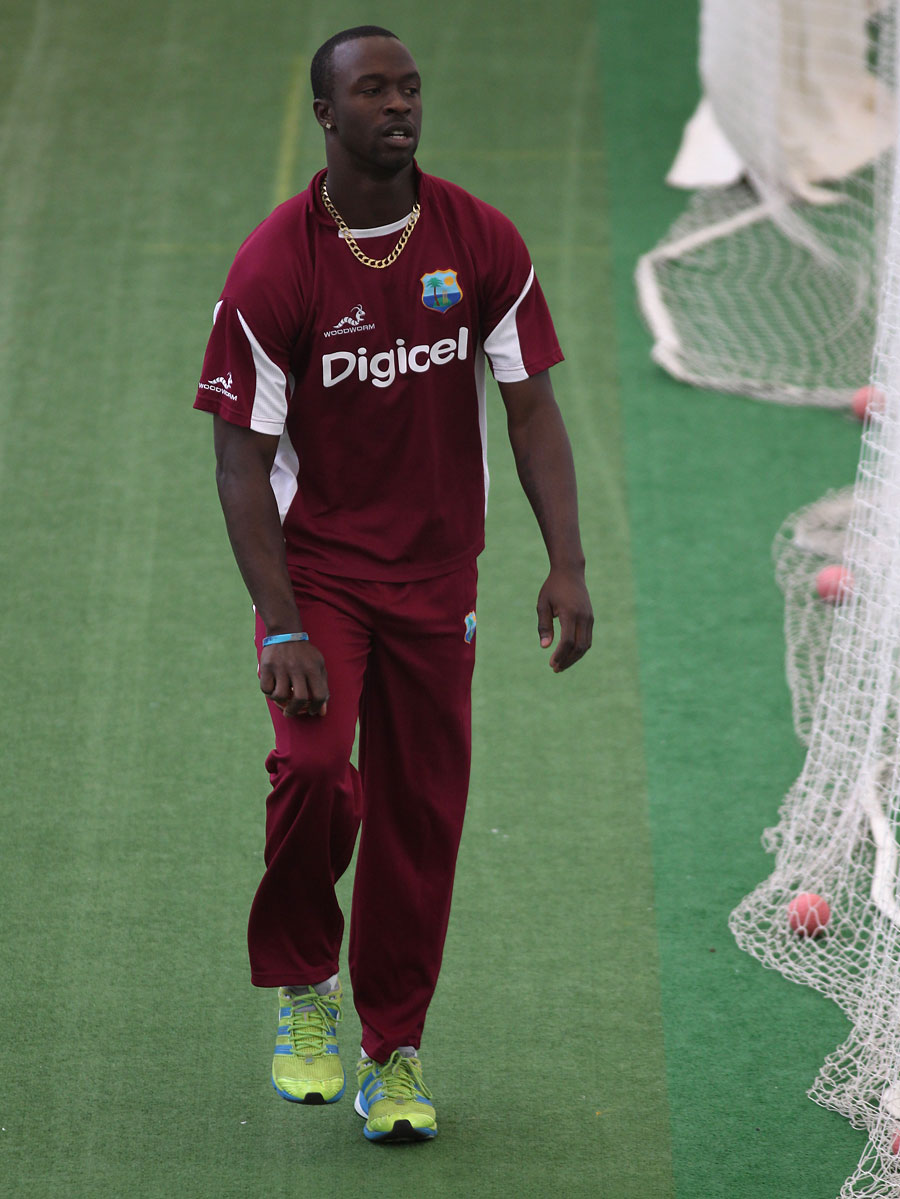 Kemar Roach bowled in the indoor nets at Lord's