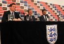 Roy Hodgson and Adrian Bevington during a press conference
