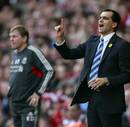 Roberto Martinez stands alongside Kenny Dalglish