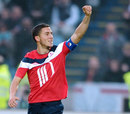 Lille's Eden Hazard celebrates a goal