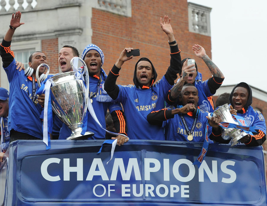 Chelsea parade the Champions League trophy