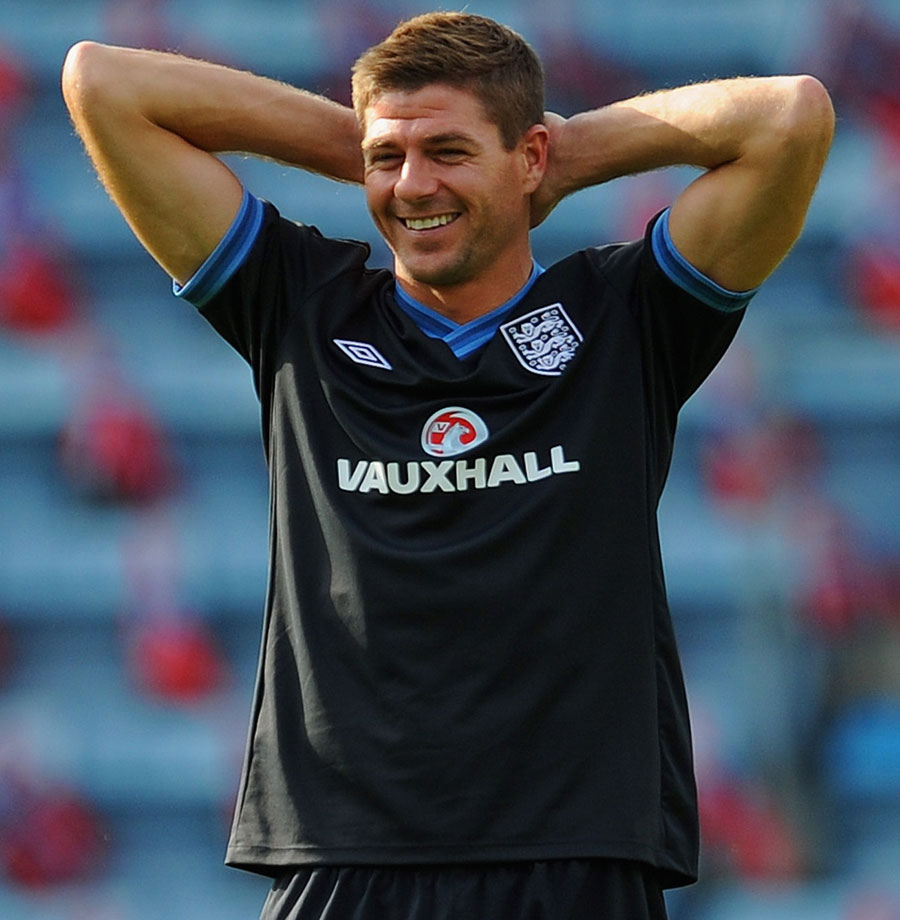 Steven Gerrard cuts a relaxed figure