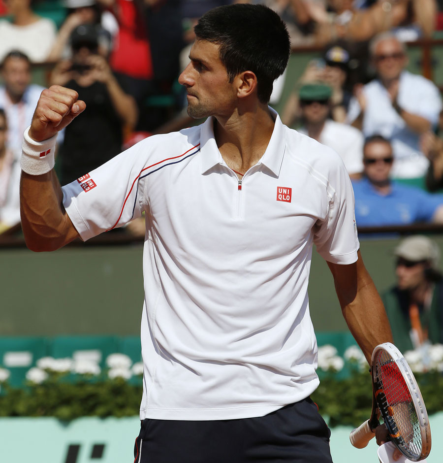 Novak Djokovic celebrates victory