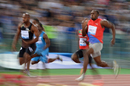 Usain Bolt sprints down the track