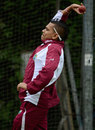 Sunil Narine bowls in the nets