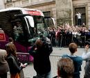 The England team arrive at the Stary Hotel