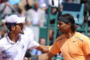 Novak Djokovic congratulates Rafael Nadal