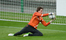 Tim Krul catches a ball in Netherlands training