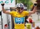 Bradley Wiggins reacts after winning the 64th Dauphine cycling race