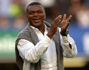 Marcel Desailly is unveiled at half-time