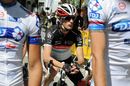 Andy Schleck lines up ahead of Stage Two