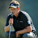 Luke Donald shows his frustration after a putt