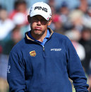 Lee Westwood lets out a deep breath