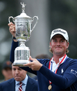 Webb Simpson with the US Open trophy
