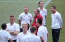Roy Hodgson talks with Wayne Rooney on a pitch walk