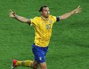 Zlatan Ibrahimovic celebrates his goal