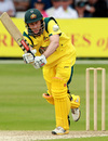 David Hussey works one to leg during his 67