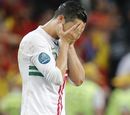Cristiano Ronaldo reacts during a penalty shootout
