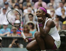 Serena Williams celebrates victory