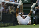 Rafael Nadal takes a tumble