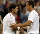 Rafael Nadal congratulates Lukas Rosol 