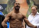 Roy Jones Jr poses at the weigh-in