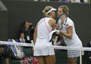 Kim Clijsters congratulates Angelique Kerber