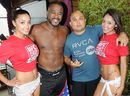 Rashad Evans and BJ Penn attend a pool party