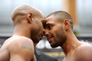 Carson Jones and Kell Brook clash at the weigh-in