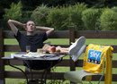 Bradley Wiggins relaxes during the rest day