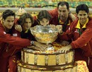 Spain celebrate their second consecutive Davis Cup triumph