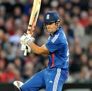 Alastair Cook cuts to the boundary