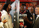 David Haye and Dereck Chisora exchange words during a press conference