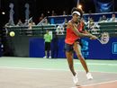 Venus Williams drives a forehand