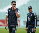 Kevin Pietersen and Andy Flower during England training