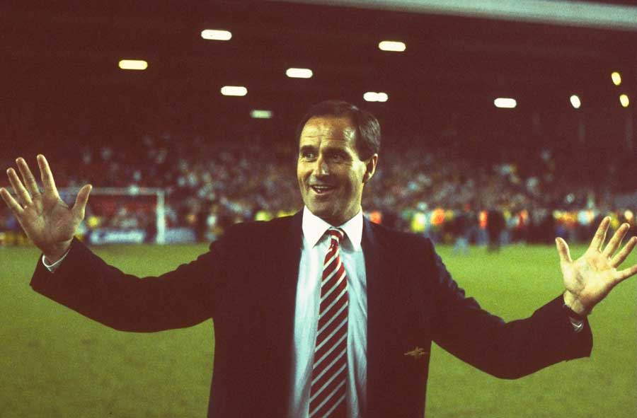 Arsenal manager George Graham celebrates his team's victory
