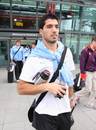 Uruguayan Luis Suarez arrives at Heathrow Airport