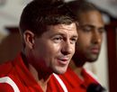 Steven Gerrard takes questions from the media