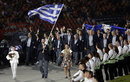 The Greek team begin the athletes' procession